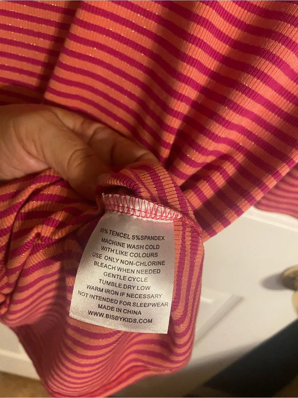 EUC Girls BISBY Madaket Dress! Sz 10 Pink/Maroon Stripped With A Bit Of Sparkle